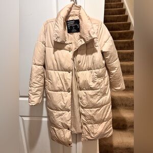 Stradivarius Women's Beige Puffer Padded Jacket